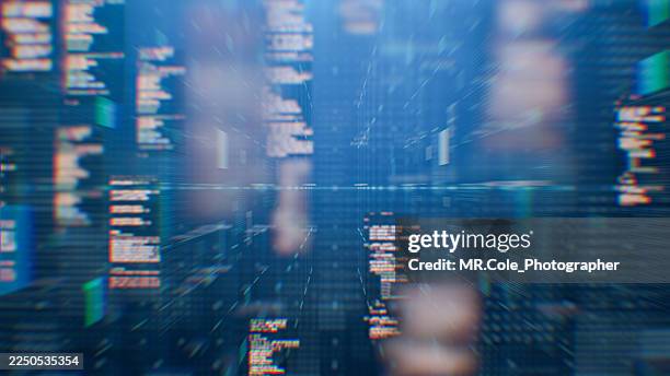 motion graphic visualization of computer code and data science interface, software development and data processing animation, technology abstract background - data hack stock pictures, royalty-free photos & images