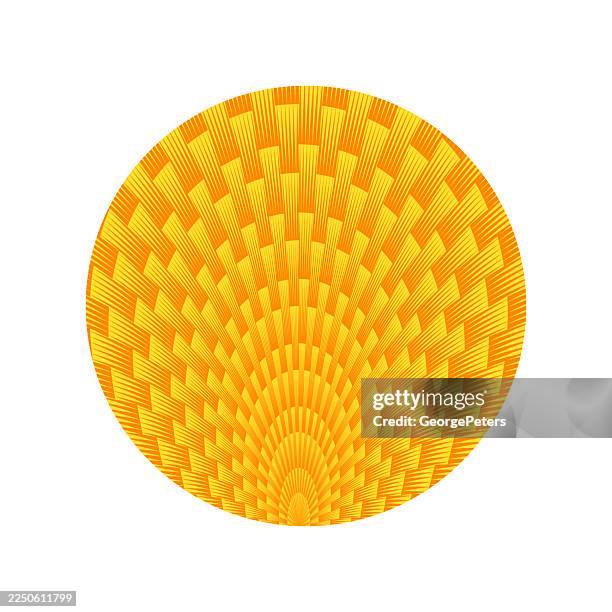 concentric circles and light beams abstract background - energy efficient heating stock illustrations