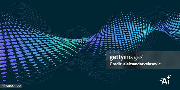 abstract technology wave background - green artificial intelligence background eps stock illustrations