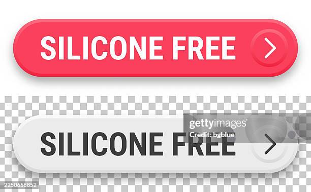 silicone free - 3d click web buttons on blank background - silicone stock illustrations