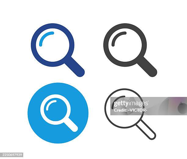 bildbanksillustrationer, clip art samt tecknat material och ikoner med magnifier - illustration icons - förstoringsglas