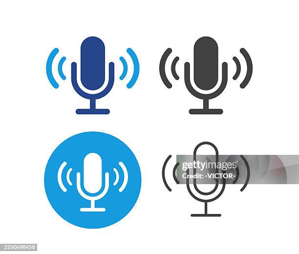 ilustraciones, imágenes clip art, dibujos animados e iconos de stock de micrófono - iconos de ilustración - radio electrónica de audio
