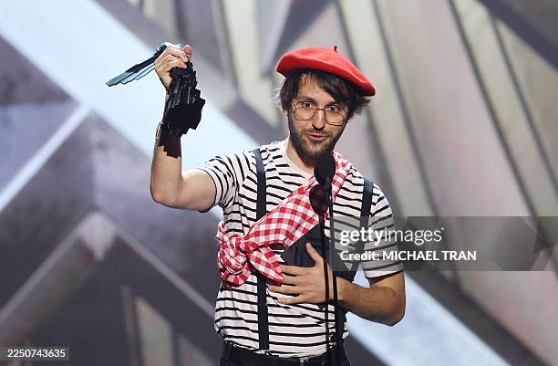 Guillaume Broche, creator of the video game "Clair Obscur: Expedition 33", accepts the award for Game of The Year during The Game Awards at the...