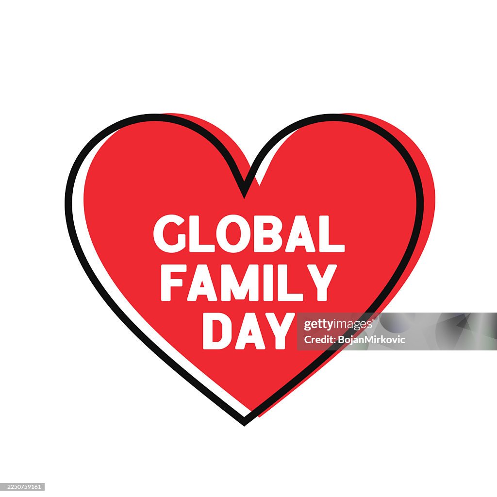 Global Family Day card. Vector