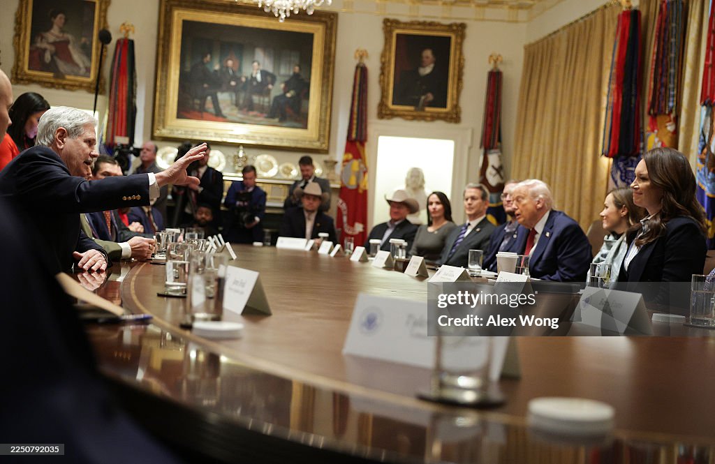 Trump Round Table U.S. Sen. John Hoeven speaks during a roundtable with U.S. President ...