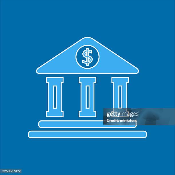 bank icons - college transfer stock illustrations