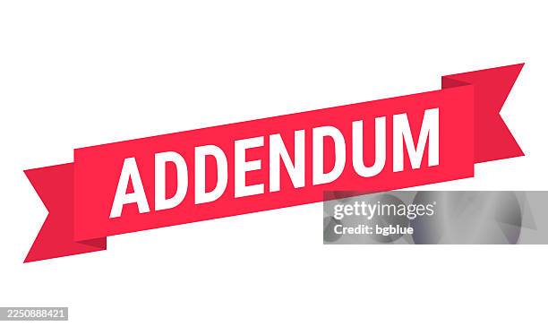 addendum - red banner on white background - appendix stock illustrations