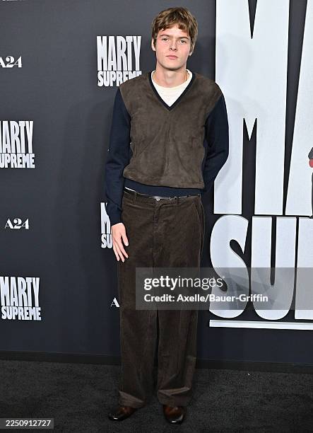 Moses Martin attends the Los Angeles Premiere of A24's "Marty Supreme" at Samuel Goldwyn Theater on December 08, 2025 in Beverly Hills, California.