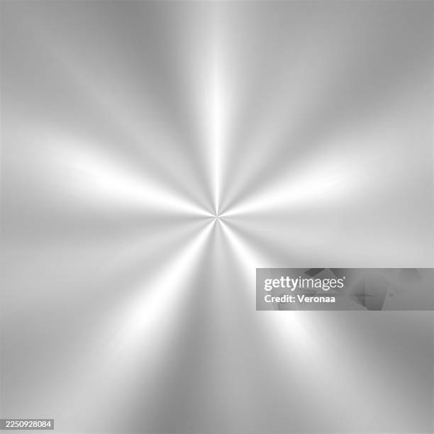silber leuchtender radialer hintergrund mit dynamischen lichtstrahlen aus der mitte. - silberfarbiger hintergrund stock-grafiken, -clipart, -cartoons und -symbole