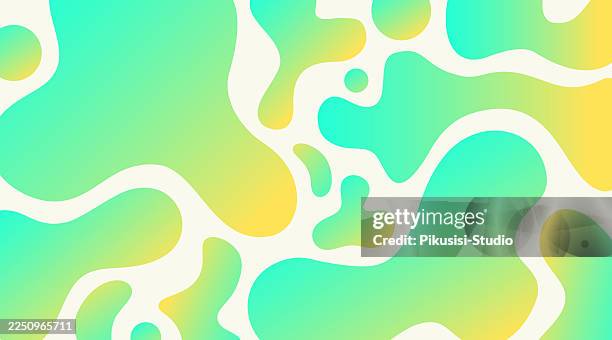 pastel organic blob pattern with soft gradient, abstract fluid shape background in green and yellow - shingles texture stock illustrations