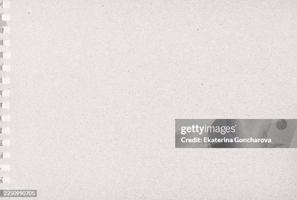 blank gray spiral notebook page background with textured paper surface for studio projects - paper texture bildbanksfoton och bilder