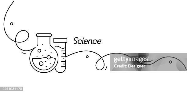 one continuous line drawing of science icon. single line vector illustration - genetic sequence stock illustrations