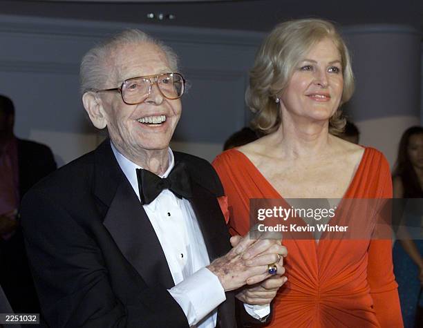 Milton Berle and his wife Lorna at 'Hollywood's Gala Salute to Milton Berle' to celebrate his 93rd birthday at the Beverly Hills Hotel, Beverly...