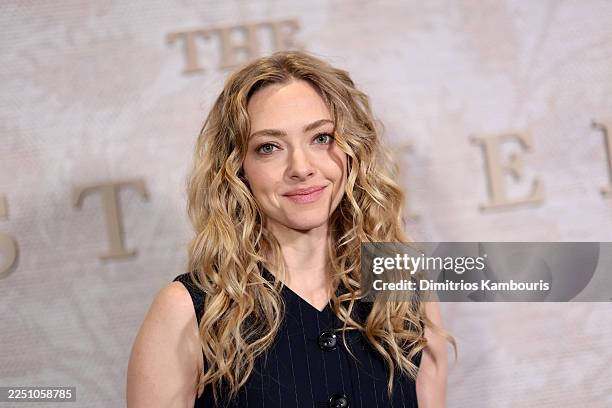 Amanda Seyfried attends "The Testament Of Ann Lee" New York screening at Crosby Street Hotel on December 09, 2025 in New York City.