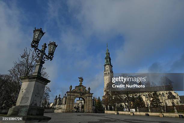 View of the Lubomirski Gate with Jasna Gora Monastery in the bacground, one of Poland's foremost Catholic pilgrimage sites and home to the venerated...