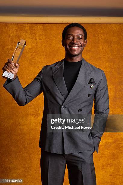 Damson Idris, winner of the Actor award - Film, poses in the IMDb Exclusive Portrait Studio at the Critics Choice Association 8th Annual Celebration...