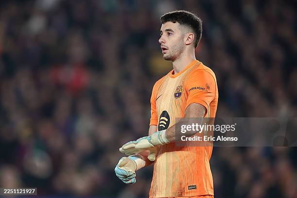 Joan Garcia of FC Barcelona celebrates the 2-1 scored by Jules Kounde of FC Barcelona during the UEFA Champions League 2025/26 League Phase MD6 match...
