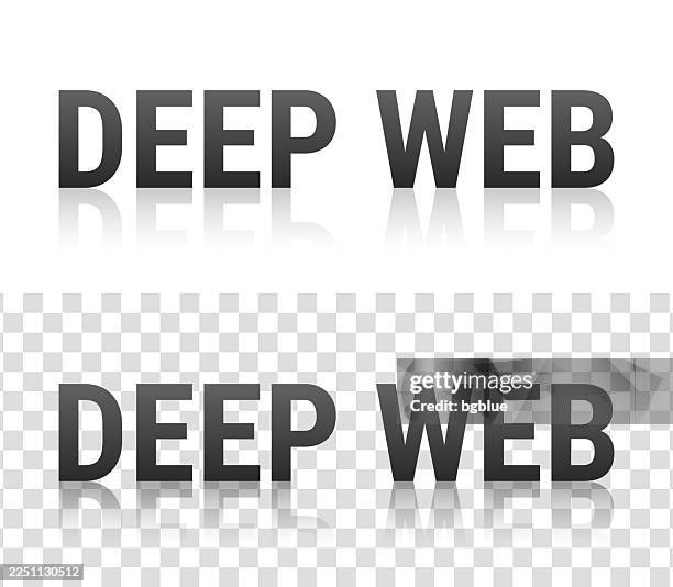 deep web - text with reflection on transparent background - dark web stock illustrations