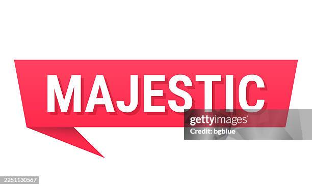 majestic - red speech bubble on blank background - giant bubble white background stock illustrations