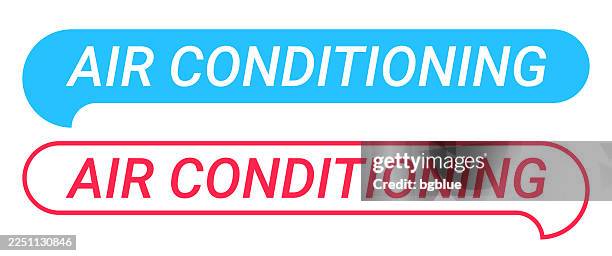 air conditioning - blue and red speech bubble on white background - electrical box stock illustrations