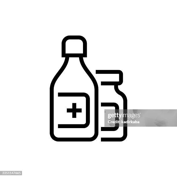 antibiotic bottle icon - taking tablets stock illustrations