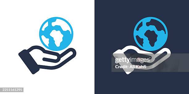 save earth glyph solid icon. solid icon that can be applied anywhere, simple, pixel perfect and modern style. - environmental protesters stock illustrations