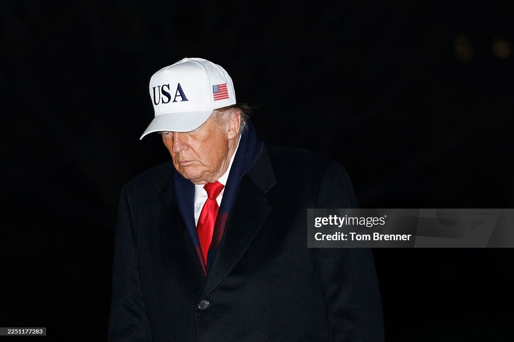 President Trump Arrives Back To The White House After Attending The Army Navy Football Game