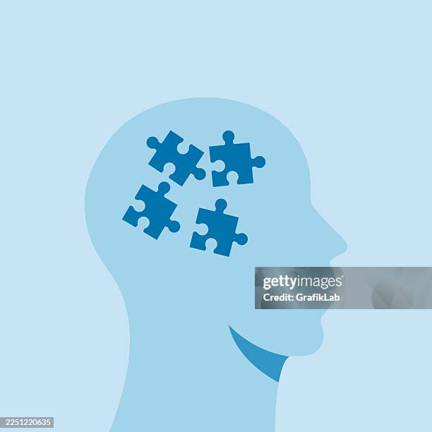 illustrations, cliparts, dessins animés et icônes de résolution de problèmes mentaux et symbole de sensibilisation à l’autisme - tdah