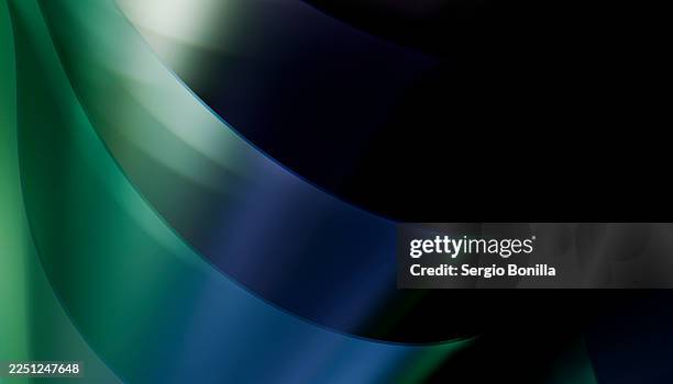 abstract waves of green and blue with gradients creating a smooth, flowing pattern. illustration, rendering - lush green stock illustrations
