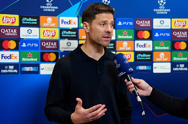 Xabi Alonso, Head Coach of Real Madrid, speaks to the media following the team's defeat during the UEFA Champions League 2025/26 League Phase MD6...