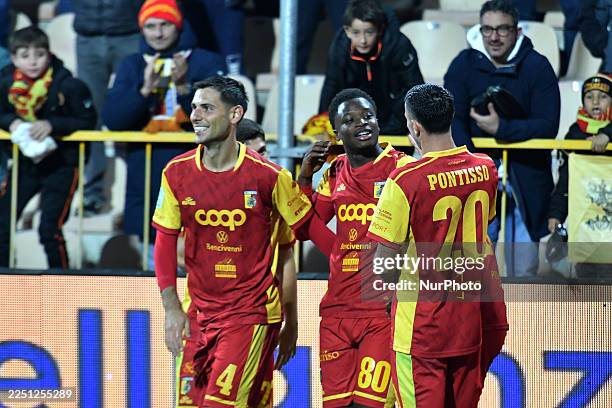 Alphadjio Cisse celebrates during the Serie B match between US Catanzaro and Us Avellino at the Stadio Nicola Ceravolo in Catanzaro, Italy, on...