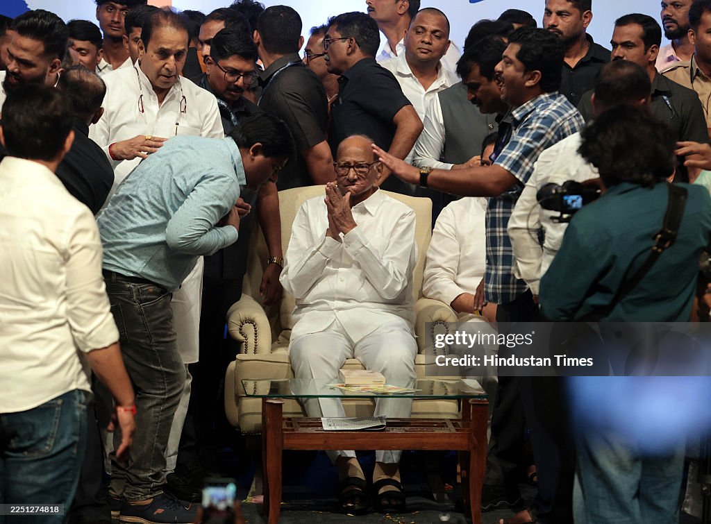 NCP(SP) Chief Sharad Pawar Celebrates His 85th Birthday At Mumbai's Y B Chavan Centre