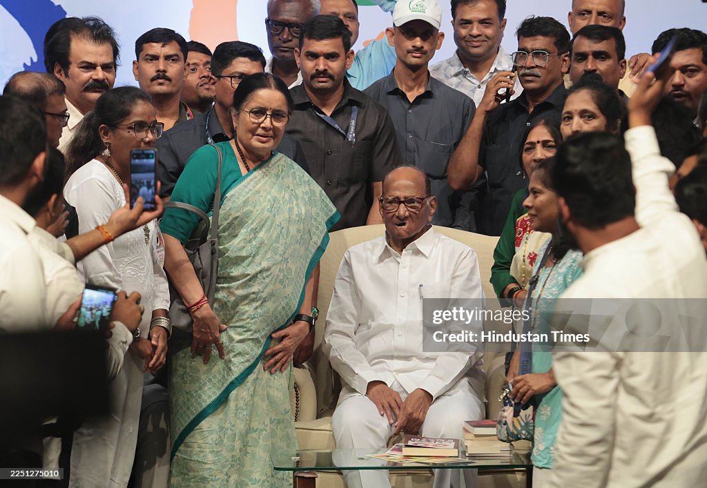 NCP(SP) Chief Sharad Pawar Celebrates His 85th Birthday At Mumbai's Y B Chavan Centre