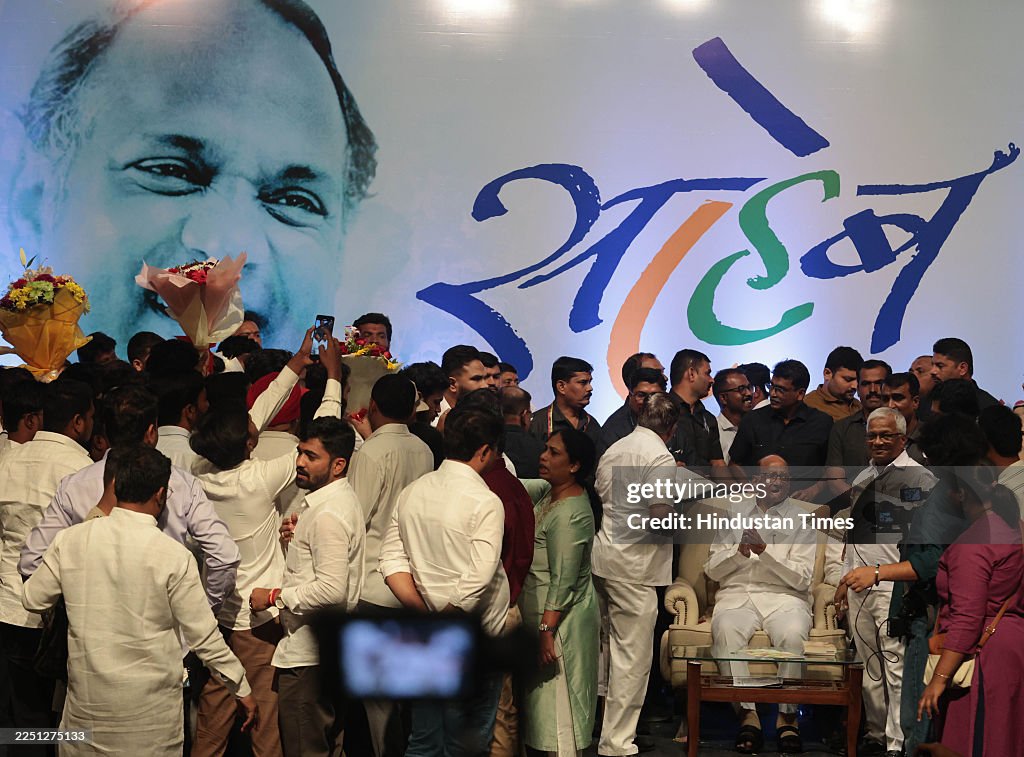 NCP(SP) Chief Sharad Pawar Celebrates His 85th Birthday At Mumbai's Y B Chavan Centre