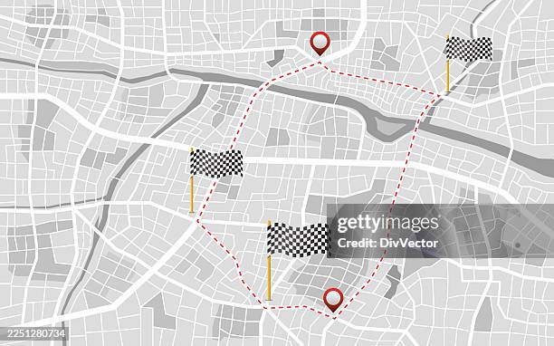 speed track map illustration - checkered flag background stock illustrations