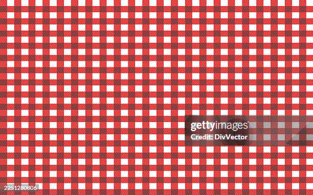 white and red checked table cloth illustration - linen stock illustrations