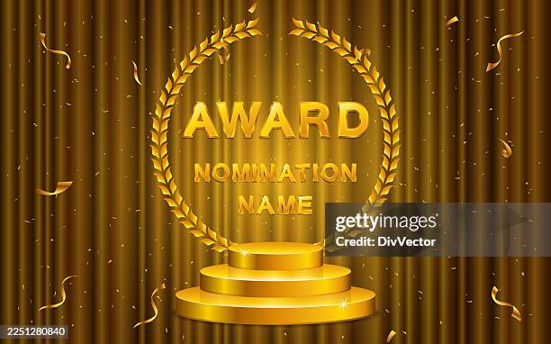 award nomination golden background - glitter curtain stock illustrations