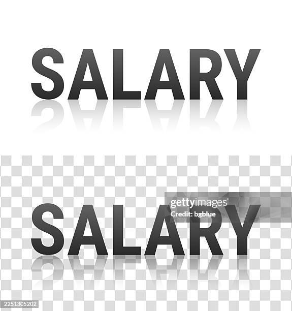 salary - text with reflection on transparent background - pay gap stock illustrations