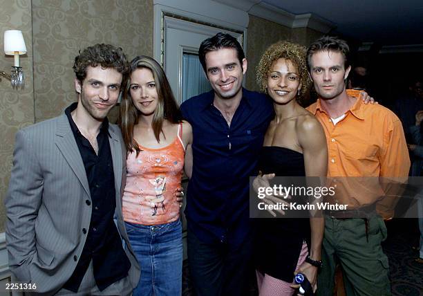 From left, David Julian Hirsh, Nina Garbaris, Bruno Campos, Michelle Hurd and Garret Dillahunt, backstage at the Television Critics Association...