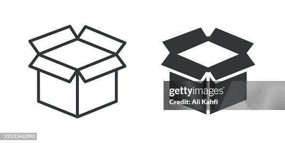 Cardbox and Package thin line and glyph solid icon. Editable stroke and perfect pixel isolated on transparent background Cardbox and Package thin line and glyph solid icon. Editable stroke and perfect pixel isolated on transparent background