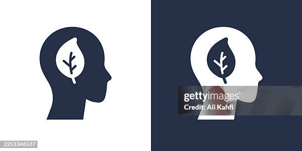 green mindset glyph solid icon. solid icon that can be applied anywhere, simple, pixel perfect and modern style. - philosophy stock illustrations