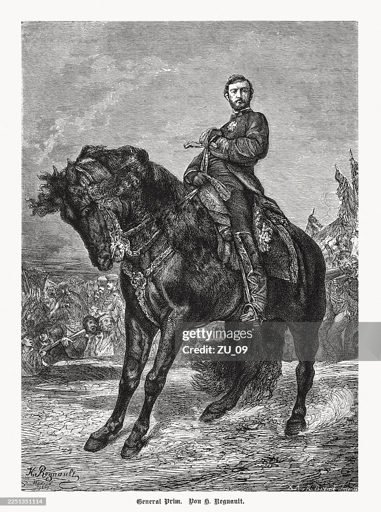 Juan Prim, October 8, 1868, wood engraving, published in 1883