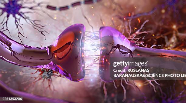 synapse, illustration - eeg stock illustrations
