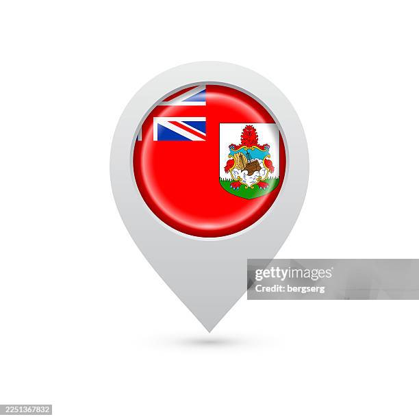 location pin icon with the flag of bermuda. map pointer symbol. location marker. vector illustration - bermuda stock illustrations