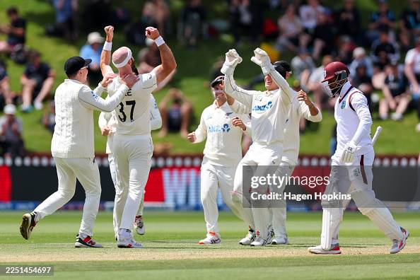 Michael Rae Michael Rae of New Zealand celebrates after taking the wicket of Shai ...