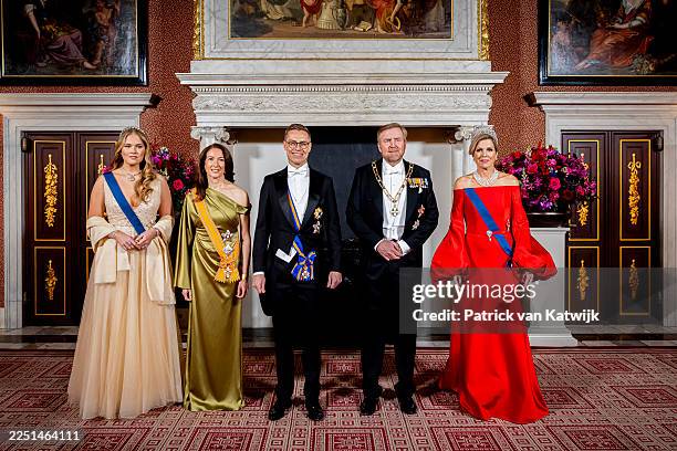 Princess Amalia of The Netherlands, Suzanne Innes-Stubb of Finland, President Alexander Stubb of Finland, King Willem-Alexander of The Netherlands...