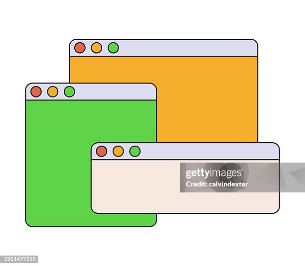 web browser minimal design - desktop computer mockup stock illustrations
