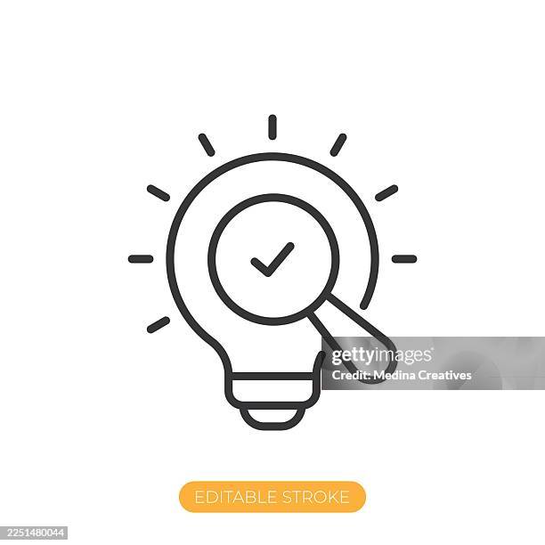 idea search icon. editable stroke thin line icon - mind map stock illustrations