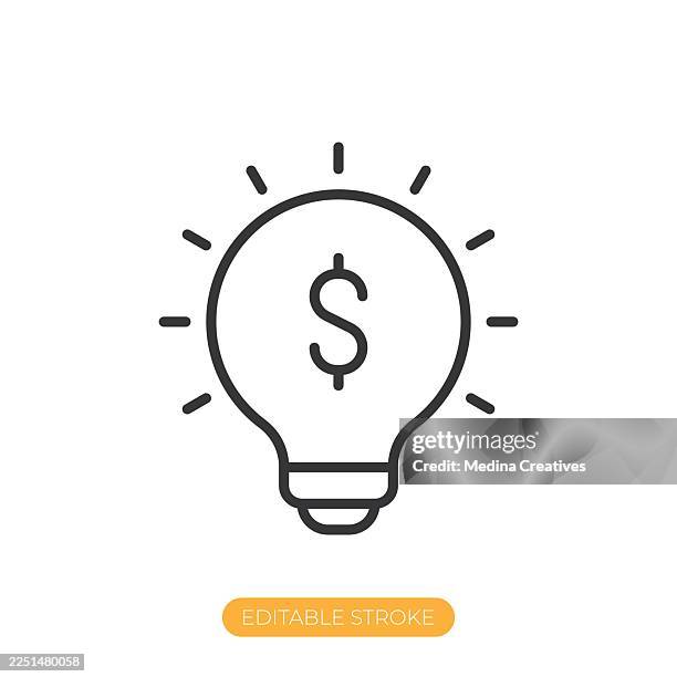 financial solution icon. editable stroke thin line icon - brain performance icon stock illustrations