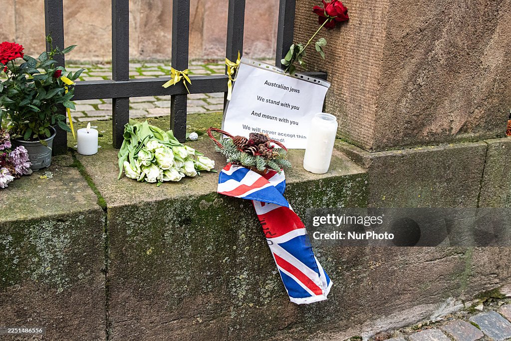 Flowers In Front Of The Copenhagen Synagogue